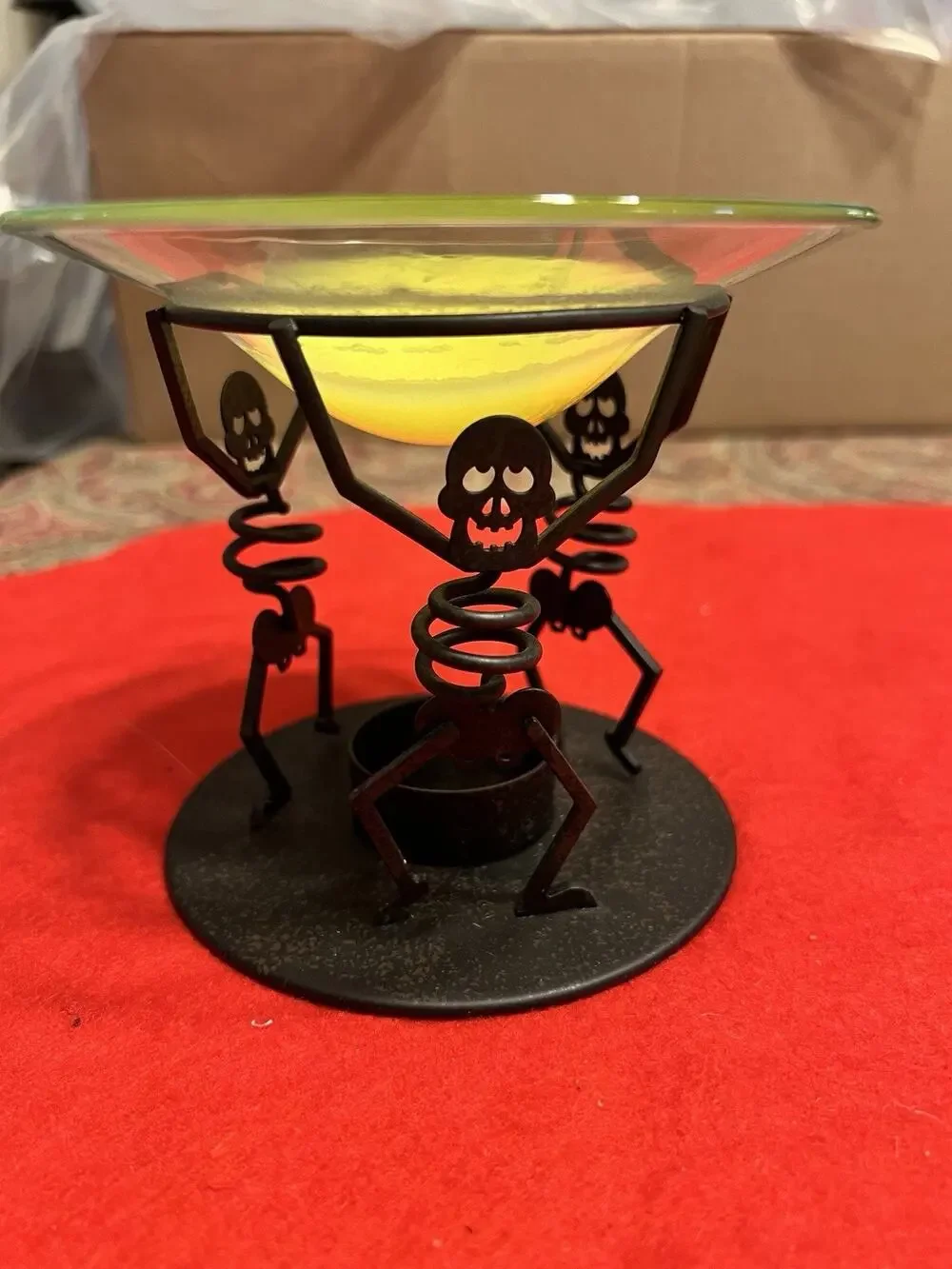 PartyLite BONES Aroma Melts Warmer P8603 Candle Holder Skeleton Halloween